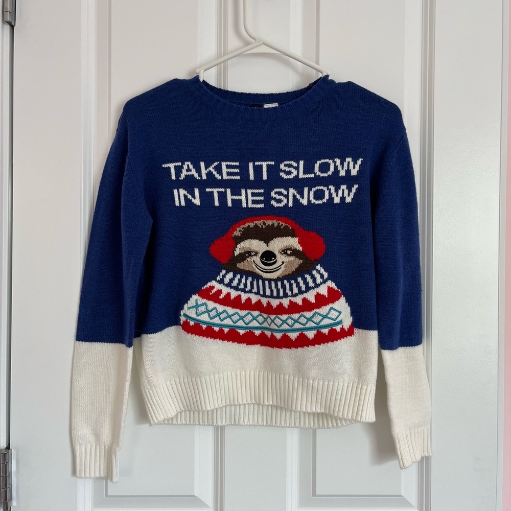 H&M Take it Slow in the Snow Sloth Sweater